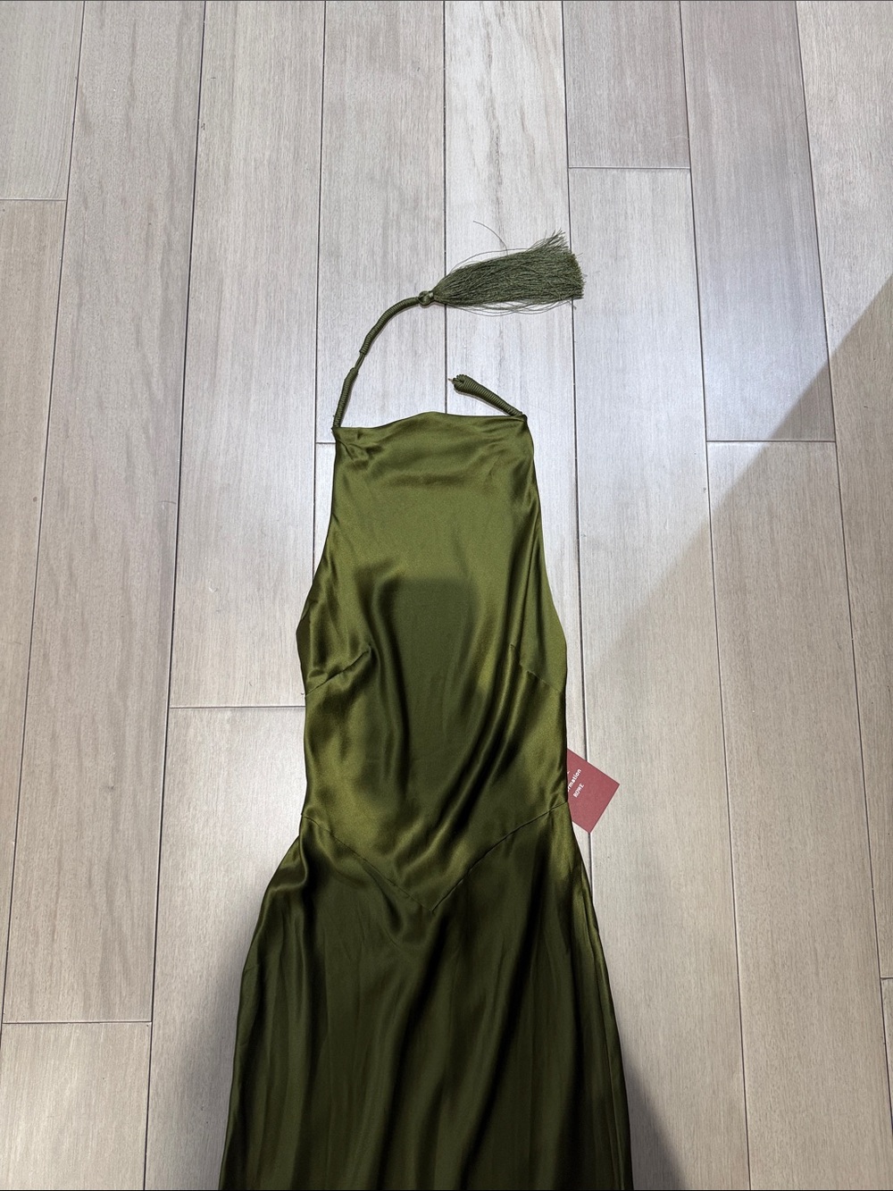 Reformation Camile Rowe Bianca Silk Dress Moss Garden - Picture 2 of 10